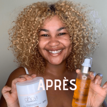 soin naturel et bain d'huile pour cheveux crépus bouclés 